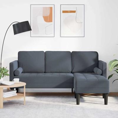 Bankstel Donkergrijs 173 x 131 x 67 cm Fluweel