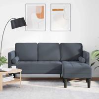 Bankstel Donkergrijs 173 x 131 x 67 cm Fluweel