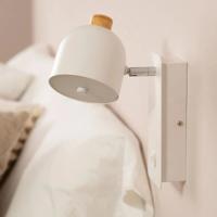 Wandlamp bed slaapkamer wit met schakelaar leeslamp &apos;Toscane&apos;