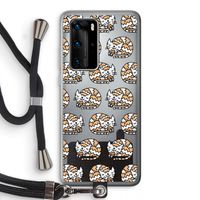 Slapende poes: Huawei P40 Pro Transparant Hoesje met koord