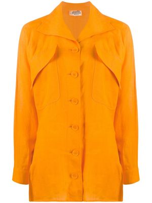 Hermès Pre-Owned chemise à poches poitrine oversize - Orange