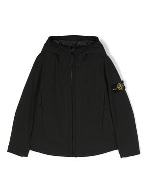Stone Island Junior veste zippée à motif Compass - Noir
