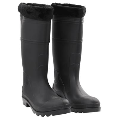 VidaXL Regenlaarzen met verwijderbare sokken maat 46 pvc zwart
