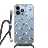 Vogeltjes: iPhone 13 Pro Transparant Hoesje met koord