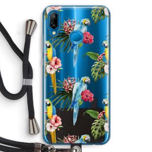 Kleurrijke papegaaien: Huawei P20 Lite Transparant Hoesje met koord