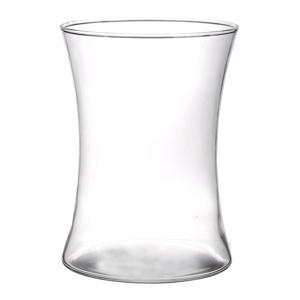 Brede trompet vaas - helder glas - 19 cm - 1,5 liter - bloemenvaas