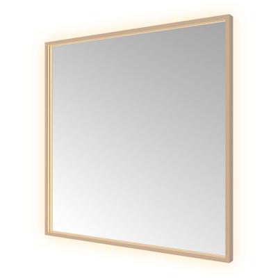 Hotbath &MORE Spiegel direct en indirect LED color changing spiegelverwarming met afstandsbediening Geborsteld koper PVD SQU80BCP