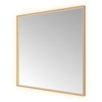 Hotbath &MORE Spiegel direct en indirect LED color changing spiegelverwarming met afstandsbediening Geborsteld koper PVD SQU80BCP
