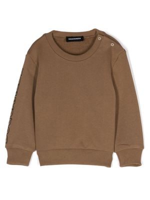 DSQUARED2 KIDS pull en coton à encolure ronde - Marron