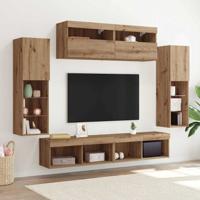 TV-wandkmeubels 2 st met LED 80x30x30 cm artisanaal eiken