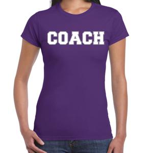 Bellatio Decorations Cadeau t-shirt voor dames - coach - paars - bedankje - verjaardag 2XL  -