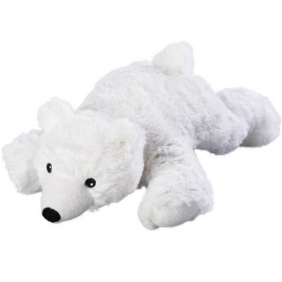 Warmte/magnetron opwarm knuffel - Ijsbeer - wit - 30 cm - pittenzak