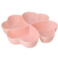 Snackschaal / serveerschaal bloem - met vakverdeling - roze - kunststof - D32 cm - Serveerschalen