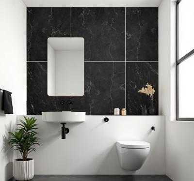 Tegelstickers badkamer zwart marmer