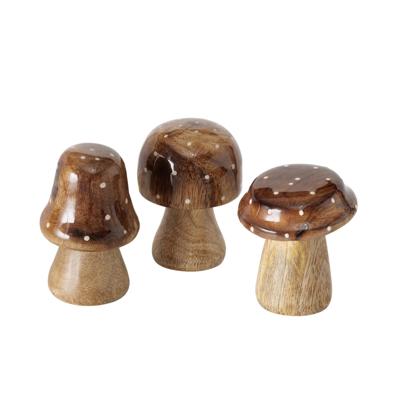 Boltze Home Paddenstoel hout bruin met glanzende top