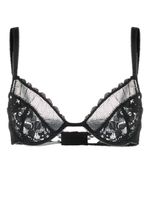 Stella McCartney soutien-gorge à dentelle fleurie - Noir