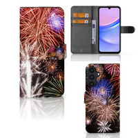 Samsung Galaxy A15 Wallet Case met Pasjes Vuurwerk - thumbnail