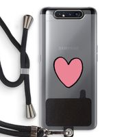 Hartje: Samsung Galaxy A80 Transparant Hoesje met koord Hartje: Samsung Galaxy A80 Transparant Hoesje met koord