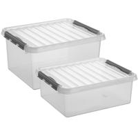 Sunware opbergboxen set - 2x stuks - in 25L en 36L - kunststof - met deksel