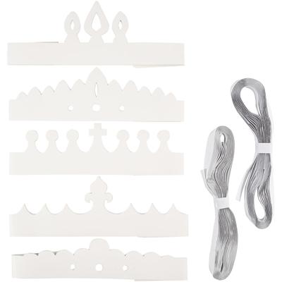Creativ Company Kronen, h: 10-16,5 cm, l: 60 cm, 230 gr, wit, 50 stuk/ 1 doos