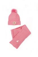 Le Chic winter muts & sjaal set meisjes - roze - Rosa & Reya