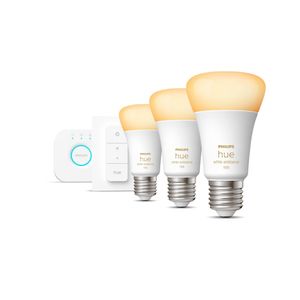 Philips Hue White Ambiance Starter Pack E27 met 3 lampen, dimmer + Bridge