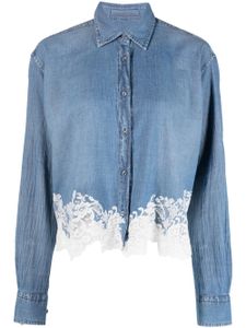 Ermanno Scervino chemise à broderie anglaise - Bleu