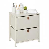 5FIVE Badkamerkast Pisa - 2 mandjes - beige - 45 x 30 x 51 cm - metaal/hout/stof