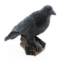 Raaf/kraai - op boomstronk - zwart - 17 cm - Halloween decoratie dieren&amp;nbsp;