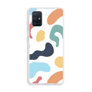 Memphis Shapes Blue: Galaxy A71 Transparant Hoesje