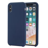 Four Corners volledige vloeibare siliconen geval terug beschermkap voor iPhone XS Max 6.5 inch(Blue)