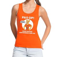 Nederlands dames elftal supporter hemd Pas op Leeuwinnen oranje hemd voor dames XL  - - thumbnail