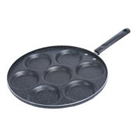 Mini Pannenkoekenpan - Alle kookplaten geschikt - zwart - dia 30 cm - mini eitjes - 7 uitsparingen