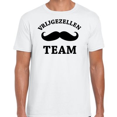 Vrijgezellen feest t-shirt voor heren - Vrijgezellen Team - wit - bachelor party/bruiloft