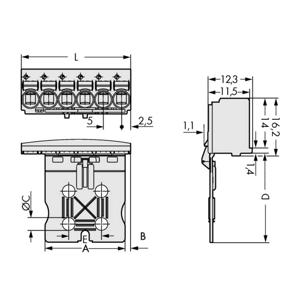 WAGO 2092-1108/002-000 Male behuizing-board 2092 Totaal aantal polen: 8 Rastermaat: 5 mm 100 stuk(s)