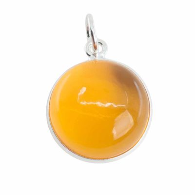 Edelsteen Hanger Rond Zelfvertrouwen - Citrien - 925 Zilver (15 mm)