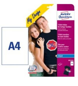 Avery-Zweckform My Design T-Shirt MD1004 Inkjet-textielfolie DIN A4 Voor gekleurd textiel, Geoptimaliseerd voor inkjet 8 vellen