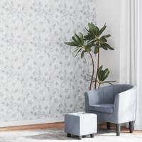 VidaXL Vliesbehang 3d bloemenpatroon 10x0,53 m grijs