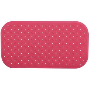 Douche/bad anti-slip mat badkamer - rubber - fuchsia roze - 36 x 76 cm - rechthoek