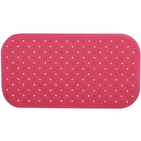 Douche/bad anti-slip mat badkamer - rubber - fuchsia roze - 36 x 76 cm - rechthoek