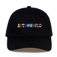 ASTROWORLD papa Hat 100% katoen hoge kwaliteit borduurwerk Baseball Caps Unisex Travis Scott(Black)
