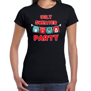 Ugly sweater party Kerstshirt / outfit zwart voor dames