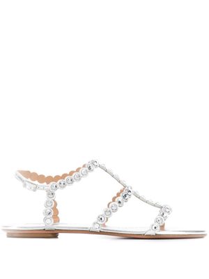 Aquazzura sandales à détails de cristaux - Argent