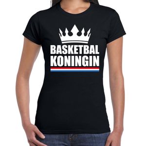Basketbal koningin t-shirt zwart dames - Sport / hobby shirts 2XL  -