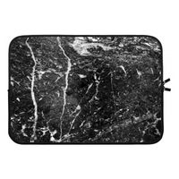 Zwart marmer: Laptop sleeve 13 inch