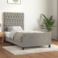 Bedframe zonder matras 90x190 cm fluweel lichtgrijs