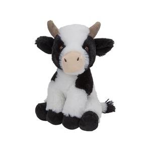 Nature Planet pluche knuffel Koe - 23 cm - zwart/wit - boerderij dieren knuffels