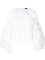 A.W.A.K.E. Mode blouse tissée à manches bouffantes - Blanc