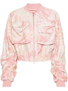 Diesel veste bomber crop à imprimé abstrait - Rose