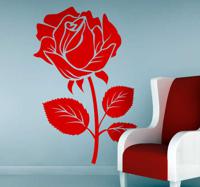 Bloemen muursticker rode roos